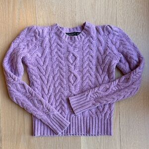 Ralph Lauren Black Label Purple Cable Knit Sweater
